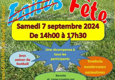 FÊTE DU FOOT Le 07 septembre 2024, de 14h à 17h30.